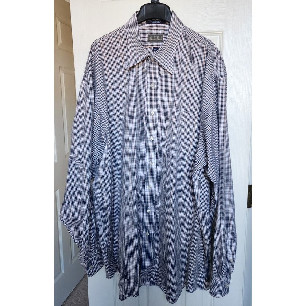 Austins Mens Button Down Shirt Long Sleeve Size 2XLT Brown Plaid